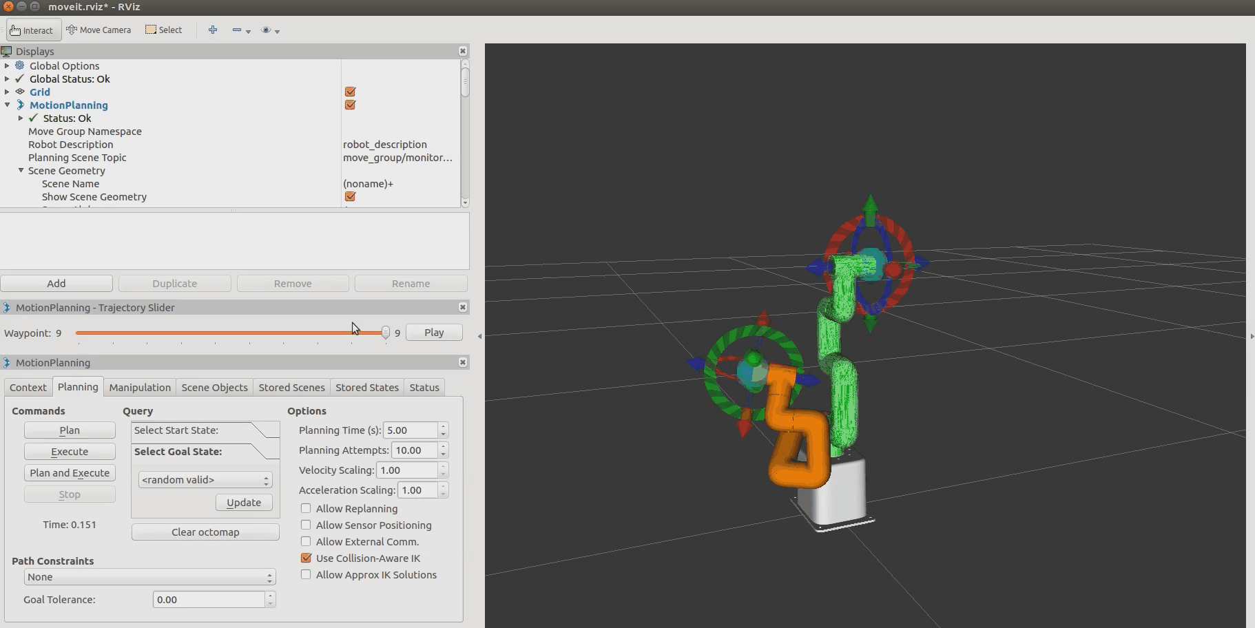 screenshoot of Ros operating window