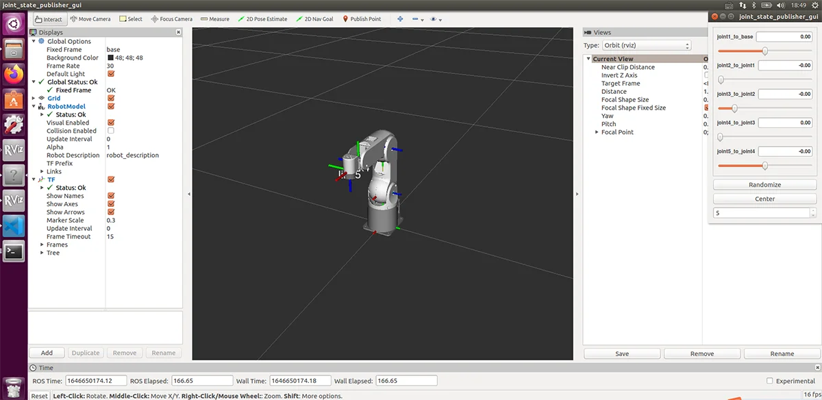 screenshoot of Ros operating window
